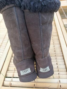 UGG Tall Shearling Boots in Dark Brown 8W